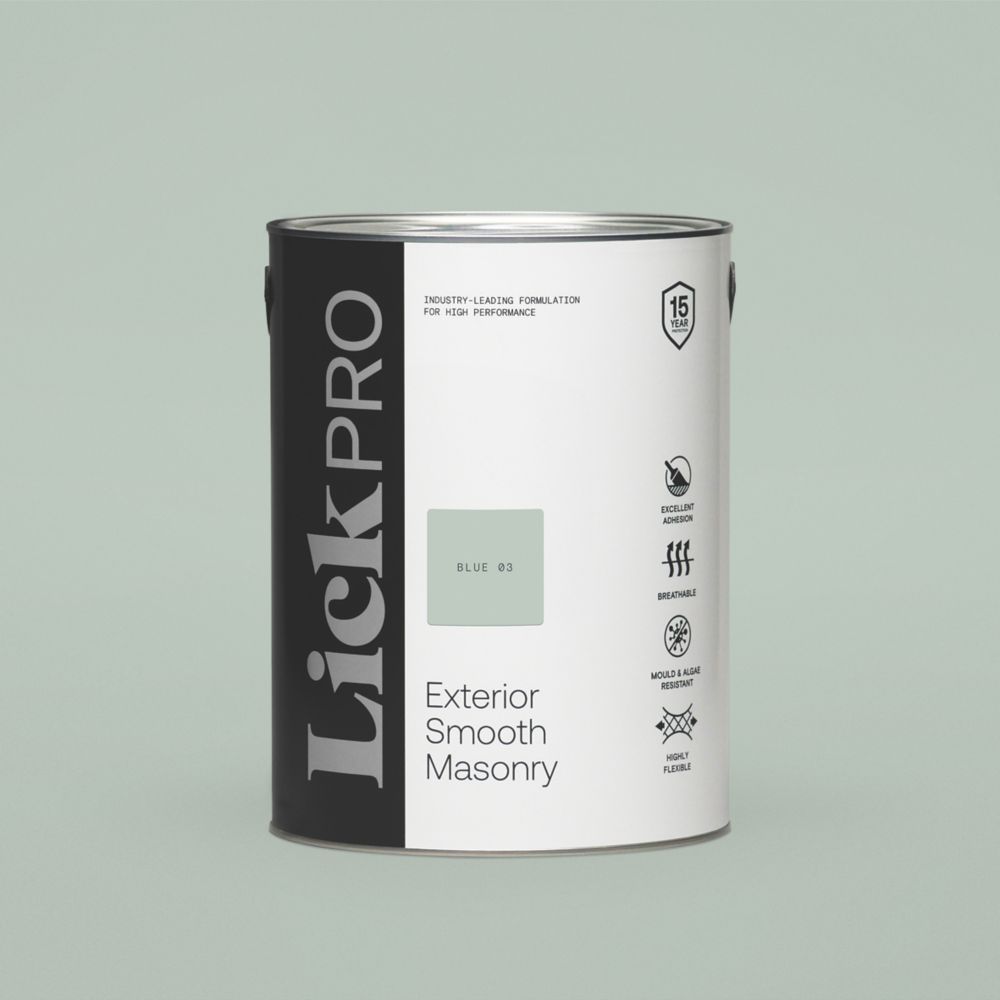 Image of LickPro Exterior Smooth Masonry Paint Blue 03 5Ltr 