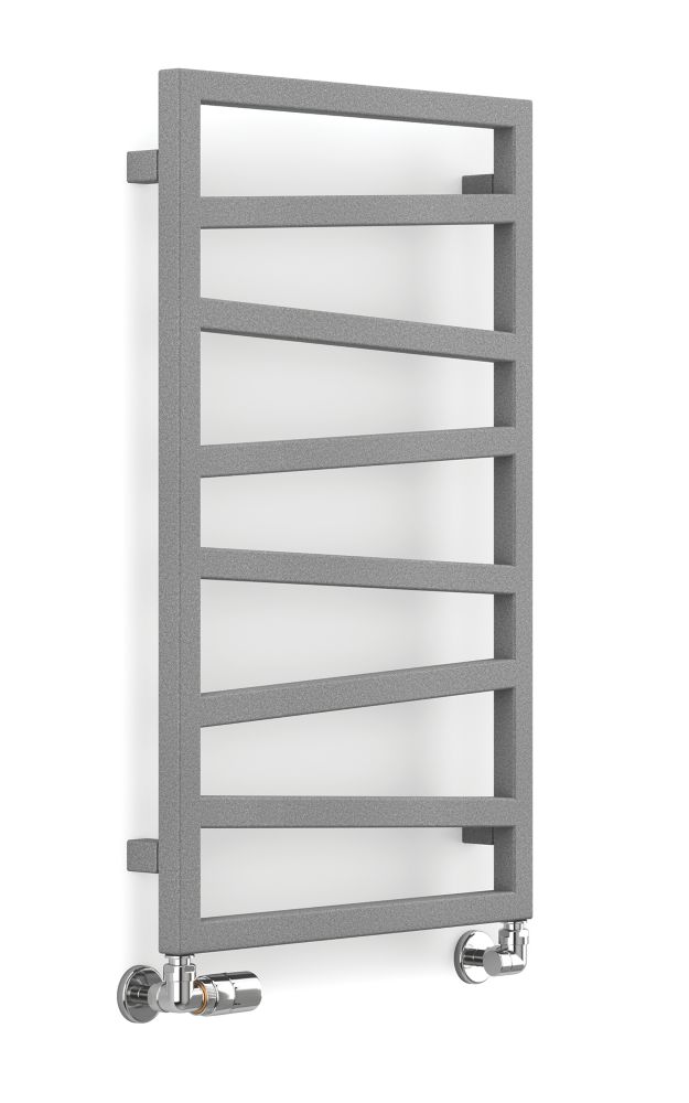 Image of Terma Zig Zag Designer Towel Rail 835mm x 500mm Grey / Silver 1091BTU 