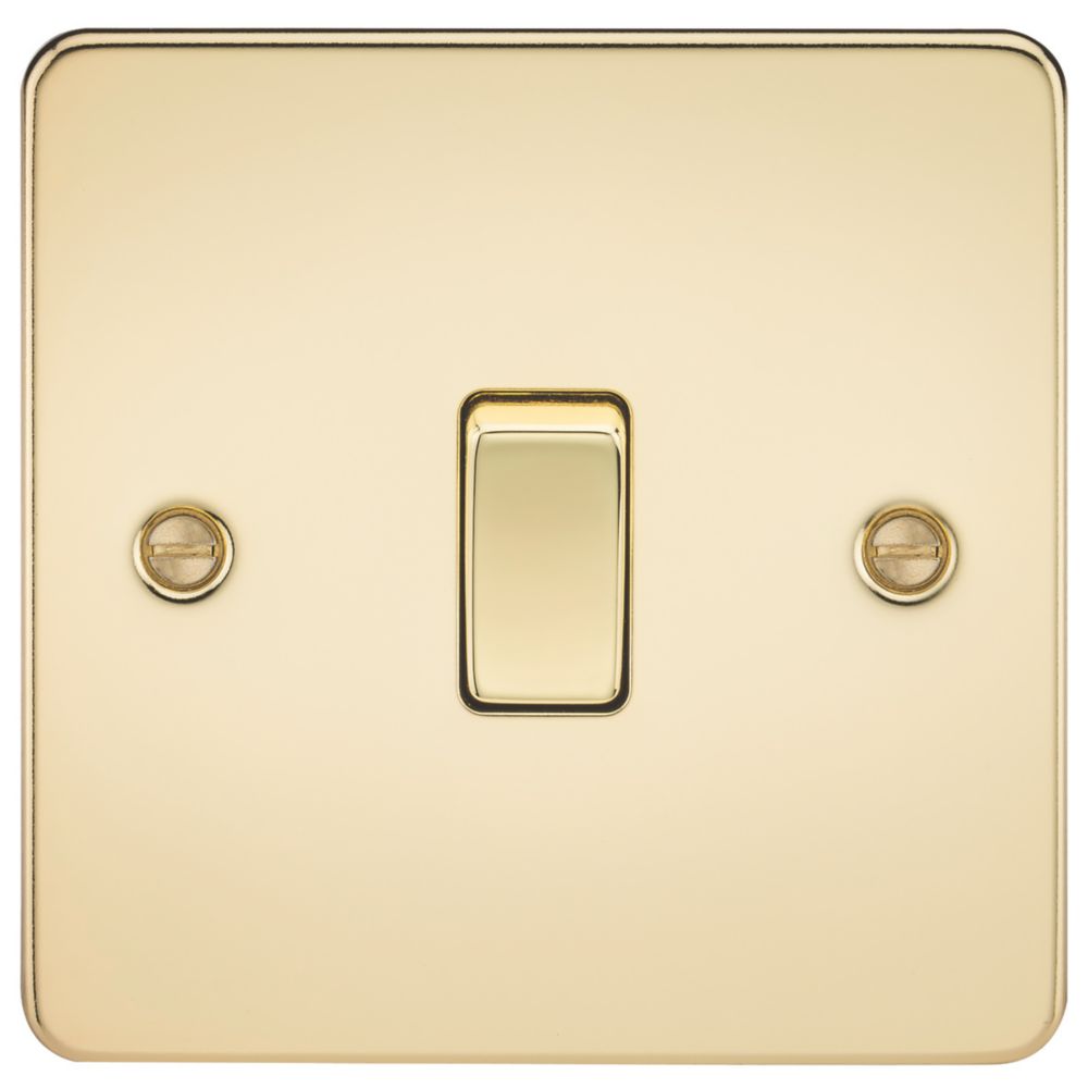 Image of Knightsbridge 20A 1-Gang DP Control Switch Polished Brass 