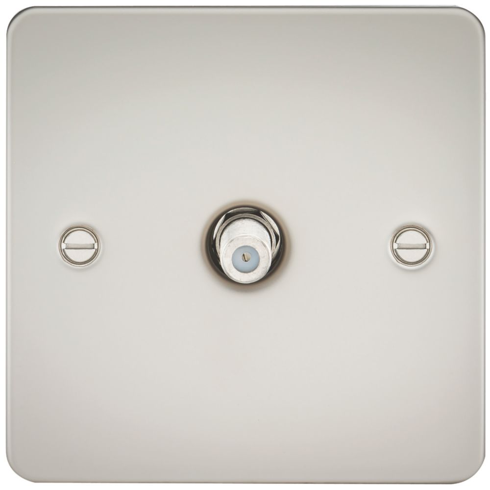 Image of Knightsbridge 1-Gang F-Type Satellite Socket Pearl 