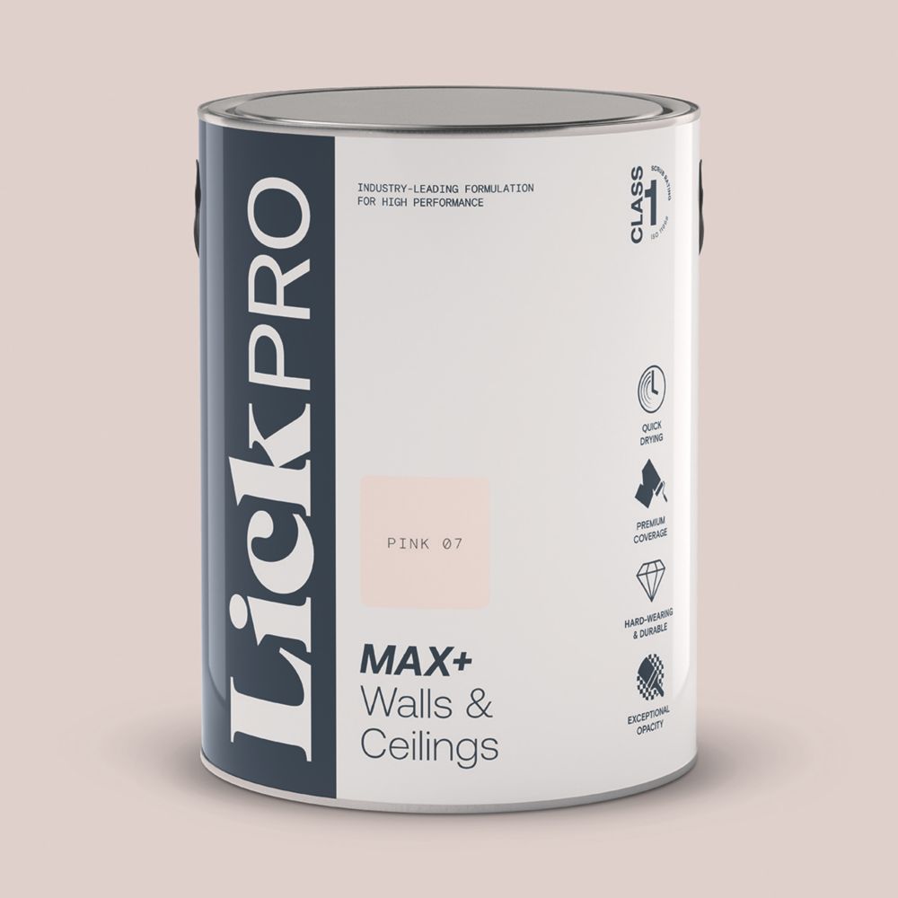 Image of LickPro Matt Pink 07 Emulsion Paint 5Ltr 