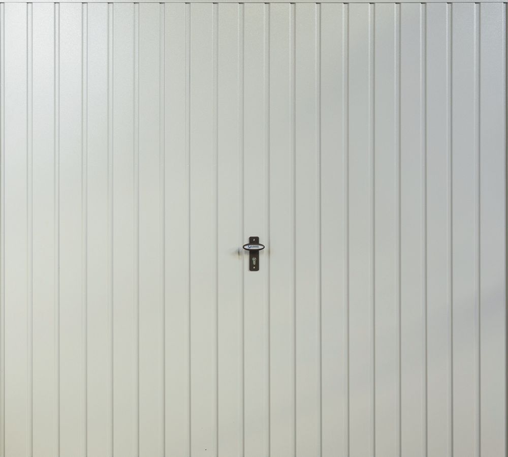 Image of Gliderol Vertical 8' x 7' Non-Insulated Frameless Steel Up & Over Garage Door Light Grey 