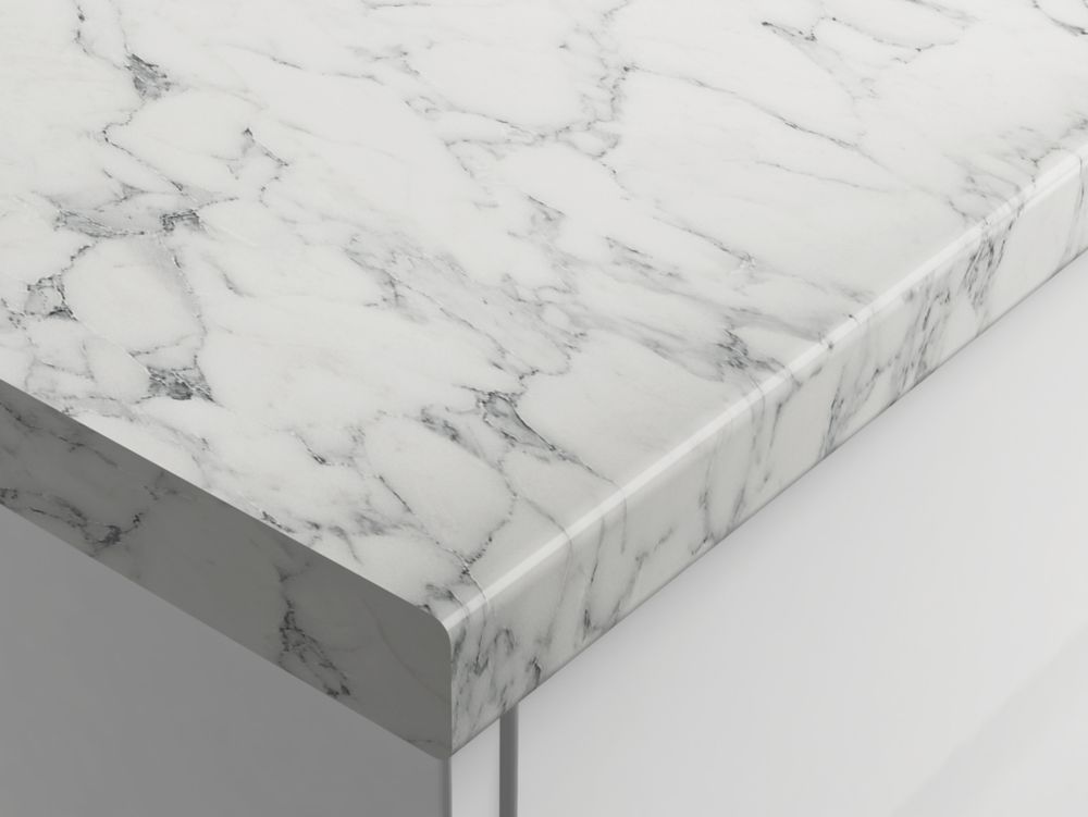 Image of Wilsonart Marmo Bianco Laminate Breakfast Bar 3000mm x 900mm x 38mm 