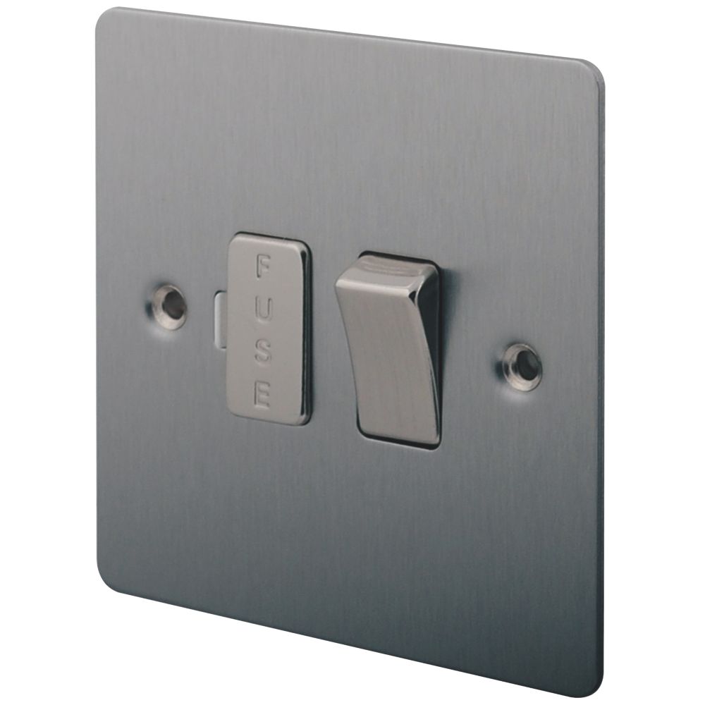 Image of LAP 13A Switched Fused Spur Brushed Stainless Steel 