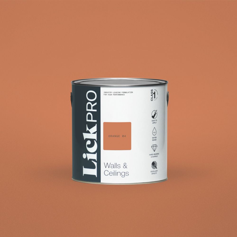 Image of LickPro Eggshell Orange 04 Emulsion Paint 2.5Ltr 