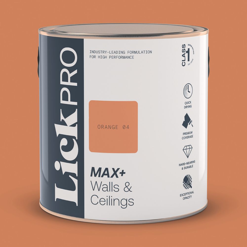 Image of LickPro Eggshell Orange 04 Emulsion Paint 2.5Ltr 