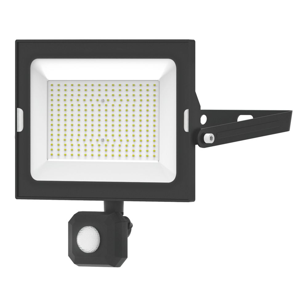 Image of 4lite Advantage Outdoor LED Floodlight With PIR Sensor Black 50W 4250lm 