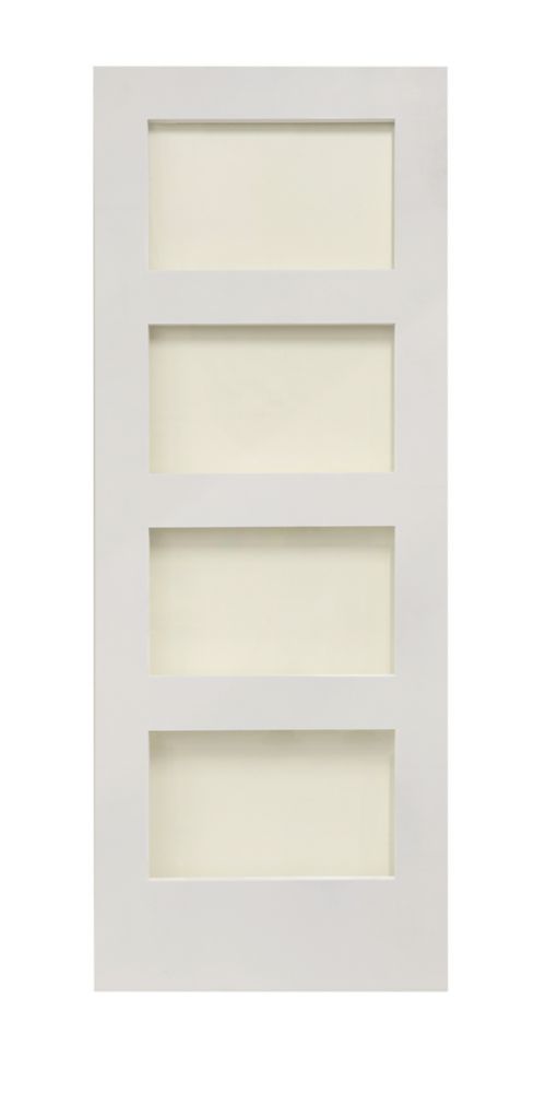 Image of 4-Clear Light Primed White Wooden Ladder Internal Door 2032mm x 813mm 