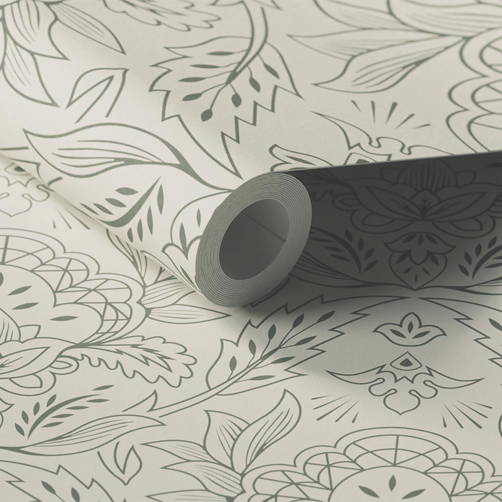 Image of LickPro White Damask 01 Wallpaper Roll 52cm x 10m 