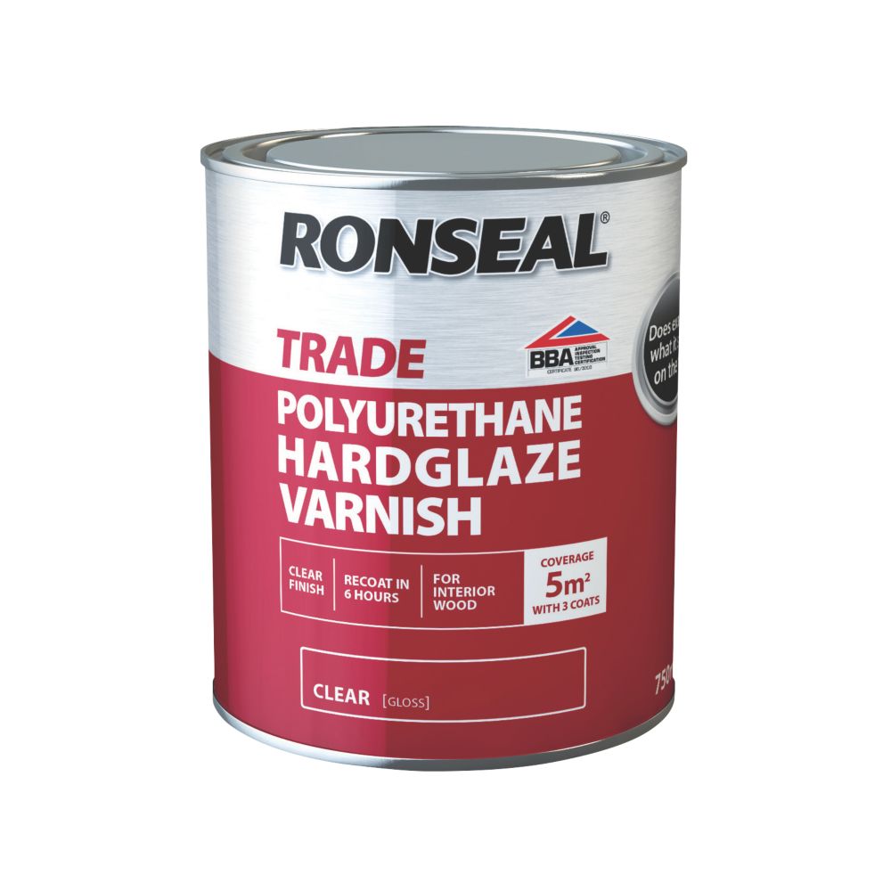 Image of Ronseal Trade Polyurethane Interior Varnish Gloss Clear 750ml 