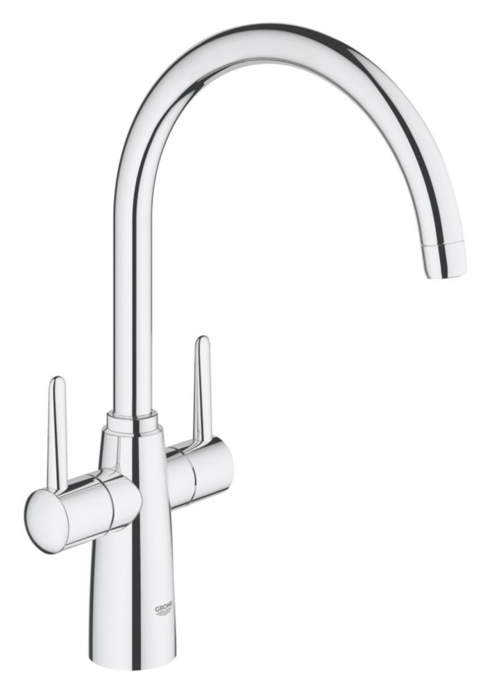 Image of Grohe Ambi Dual-Lever Mono Mixer Kitchen Tap Chrome 