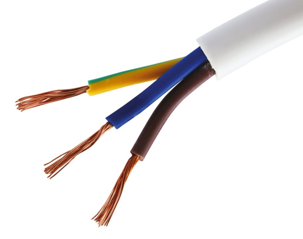 Image of Time 2183Y White 3-Core 0.5mmÂ² Flexible Cable 50m Drum 