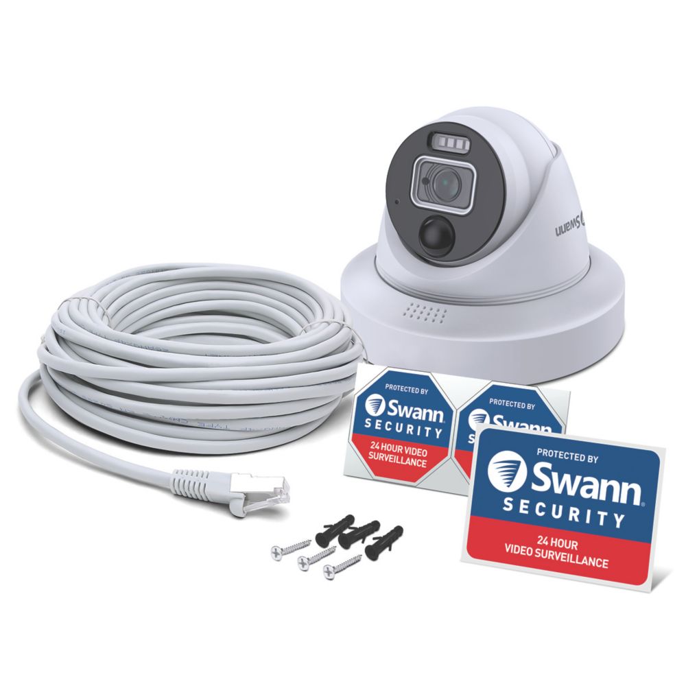 Image of Swann Pro Enforcer SWNHD-876DER-EU White Wired 4K Indoor & Outdoor Dome Add-On Camera for Swann NVR CCTV Kit 