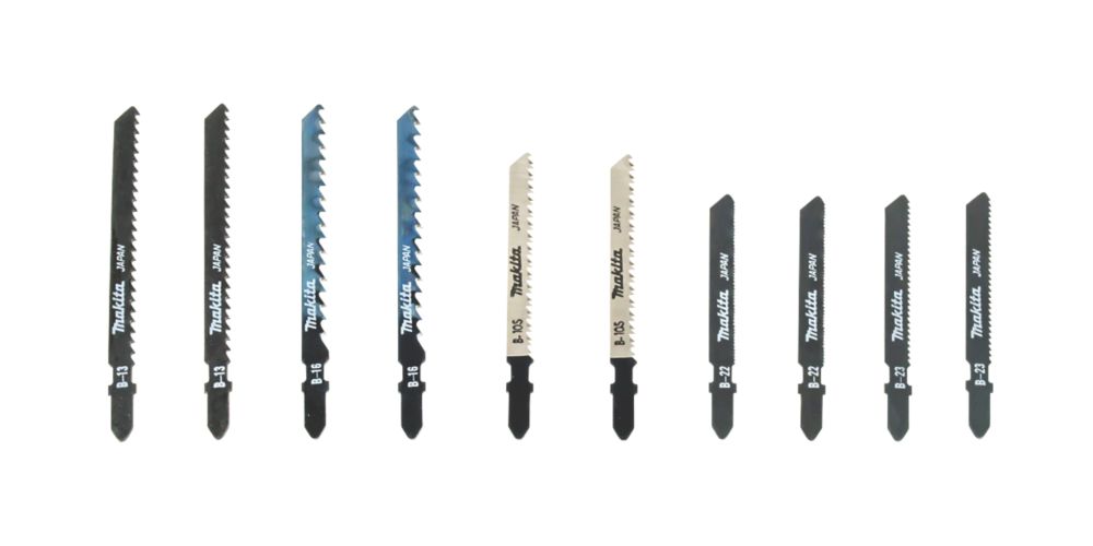 Image of Makita B-44410 Multi-Material Jigsaw Blade Set 10 Pieces 