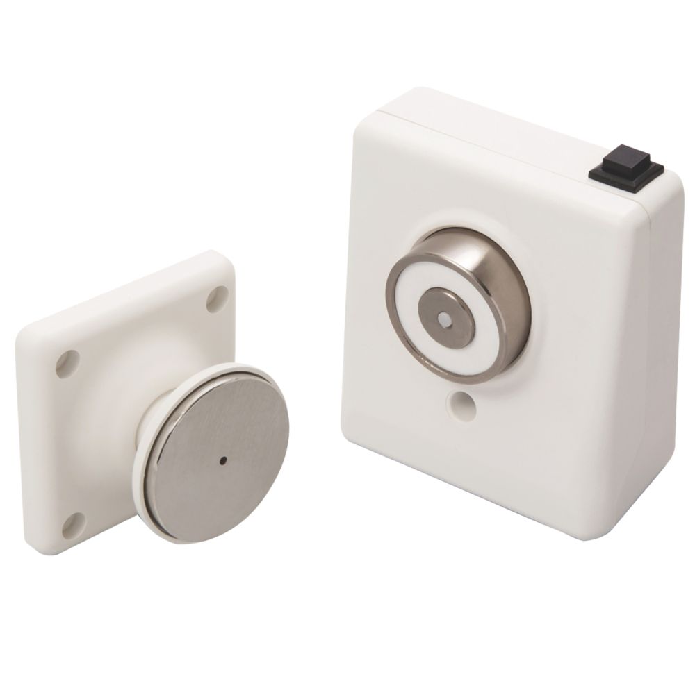 Image of Geofire Doormouse 230V Fire Door Retainer White 95mm 