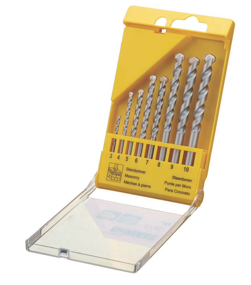 Image of DeWalt Straight Shank Masonry Drill Bit Set 8 Pieces 
