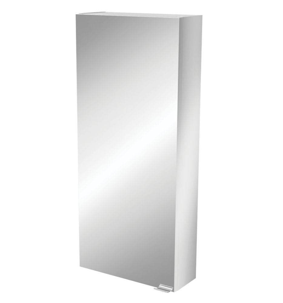 Image of Imandra Bathroom Mirror Cabinet Silver Gloss 400mm x 150mm x 900mm 