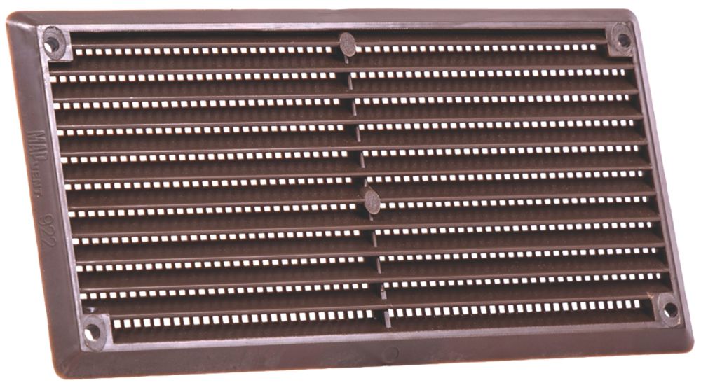 Image of Map Vent Fixed Louvre Vent with Flyscreen Brown 152mm x 76mm 