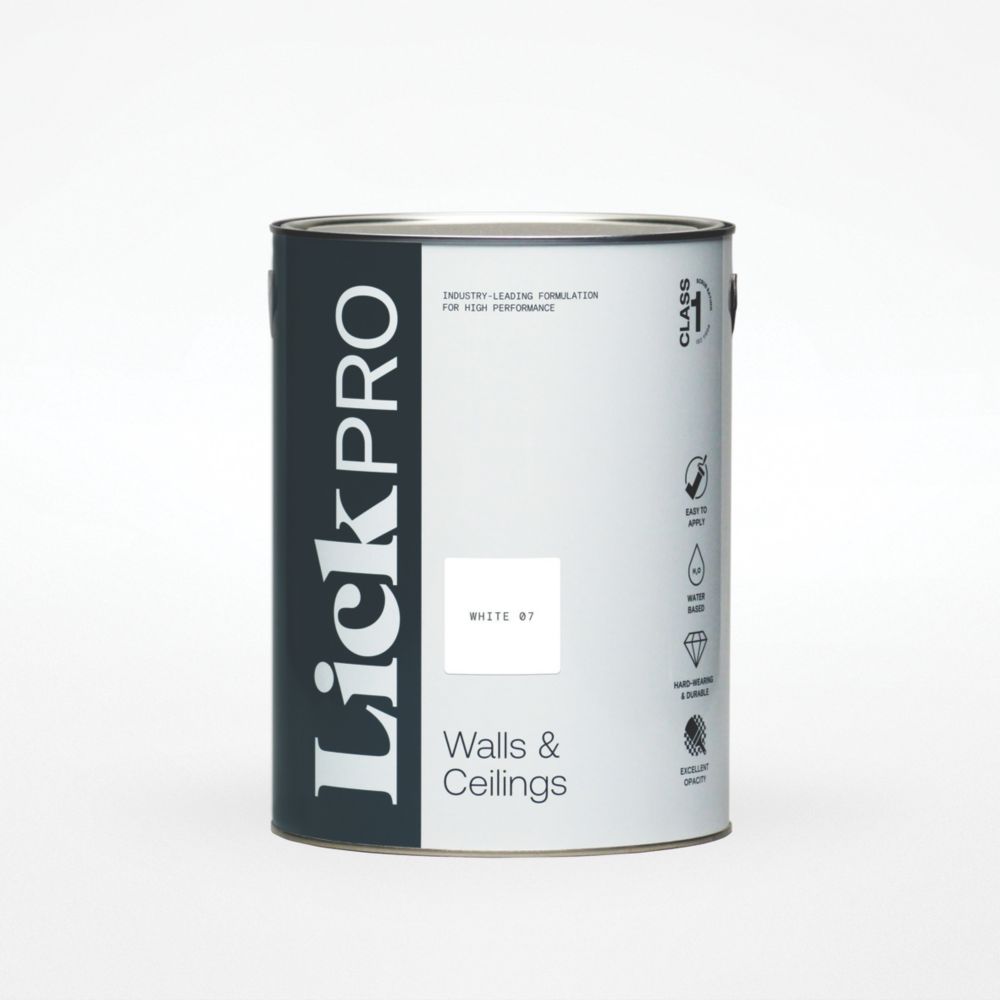 Image of LickPro Eggshell White 07 Emulsion Paint 5Ltr 