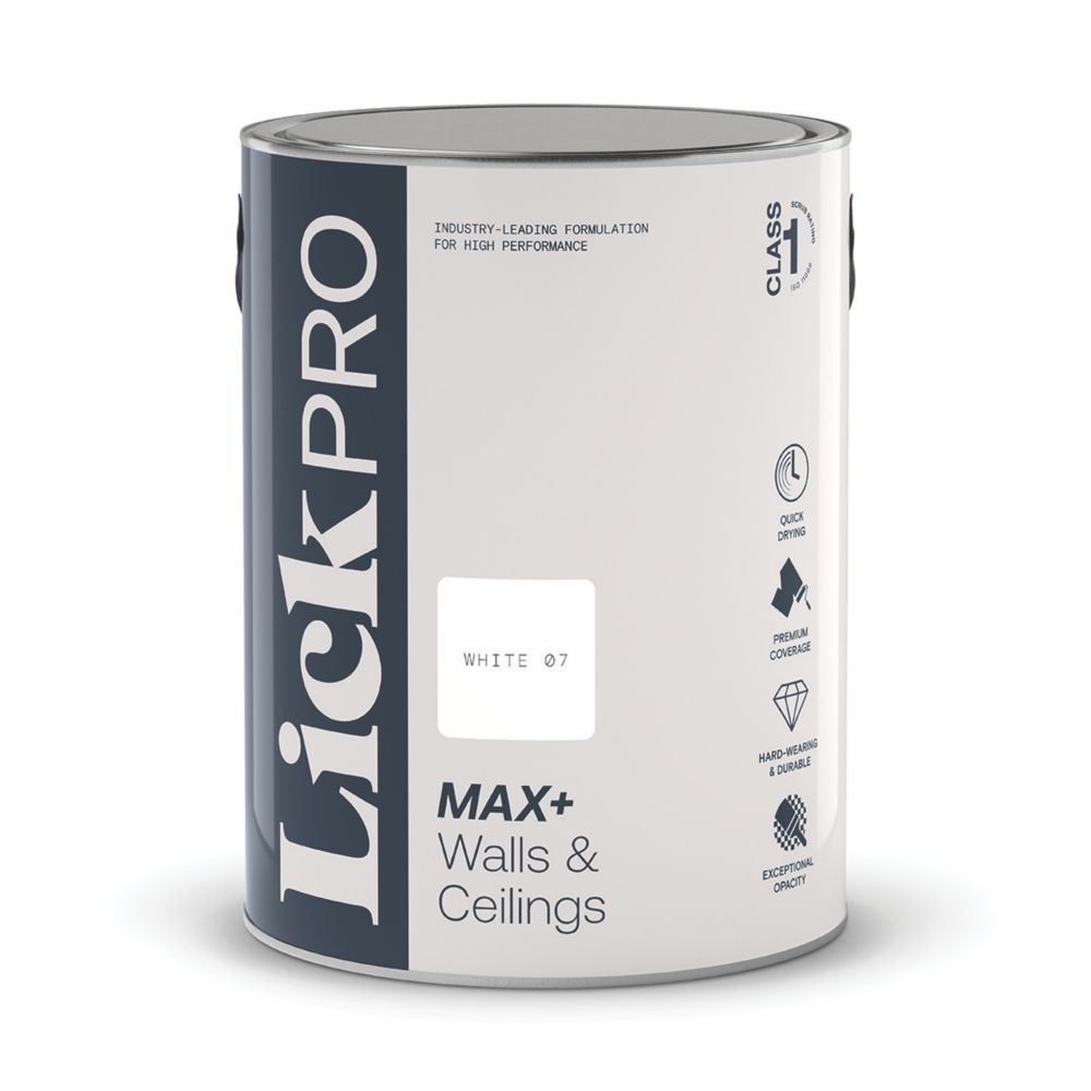 Image of LickPro Eggshell White 07 Emulsion Paint 5Ltr 