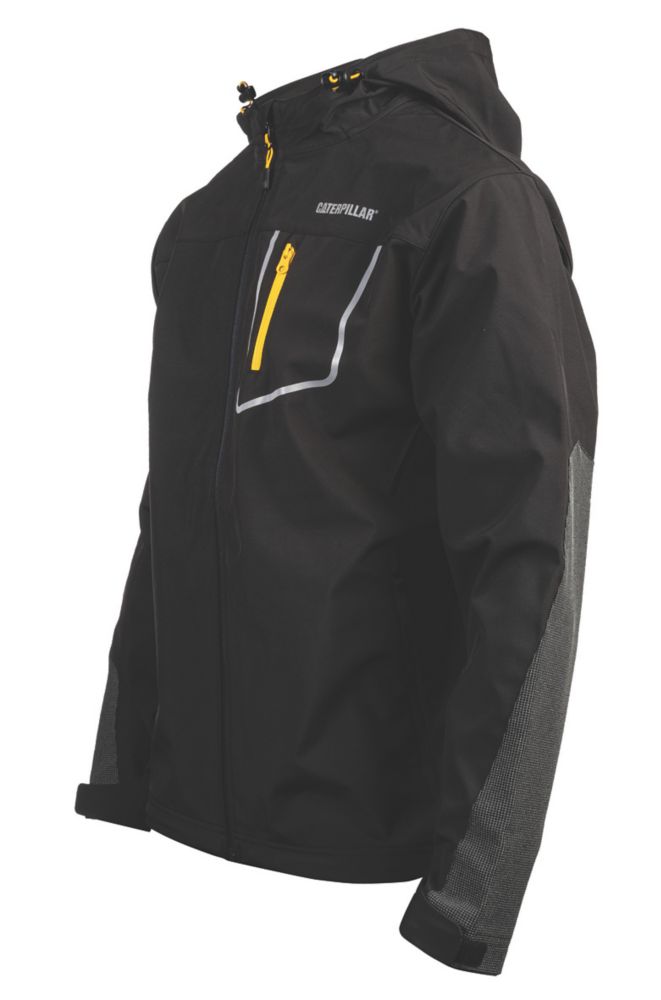 Image of CAT Capstone Hooded Soft Shell Jacket Black Small 36-38" Chest 