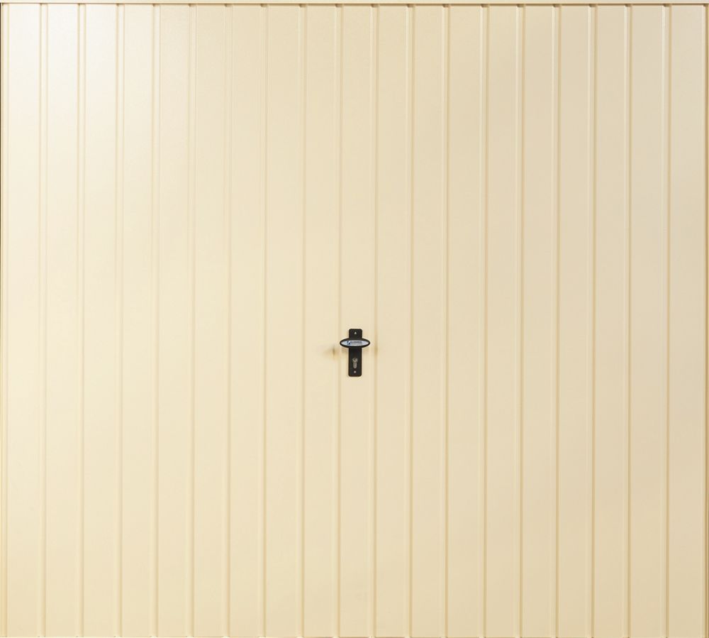 Image of Gliderol Vertical 7' 6" x 7' Non-Insulated Frameless Steel Up & Over Garage Door Ivory 
