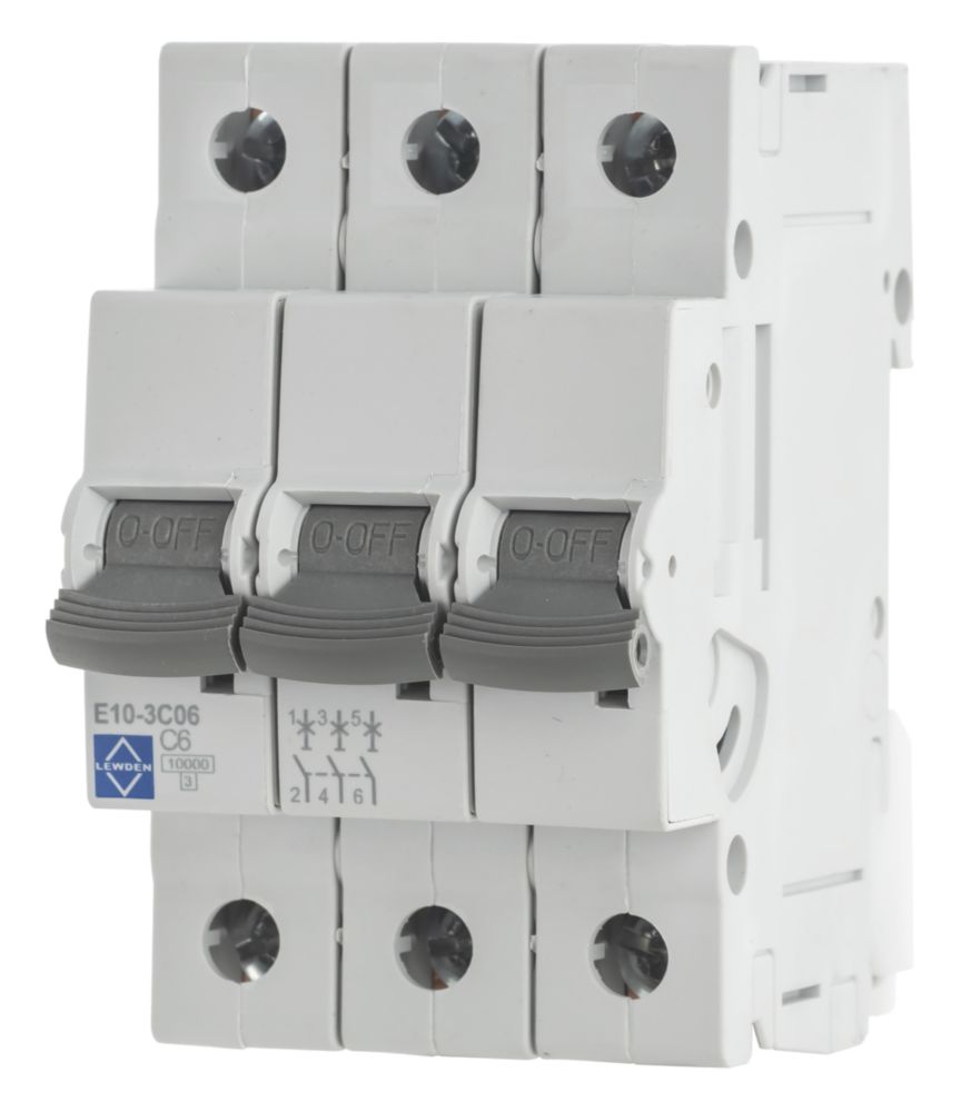 Image of Lewden E10 6A 3-Pole Type C 3-Phase MCB 