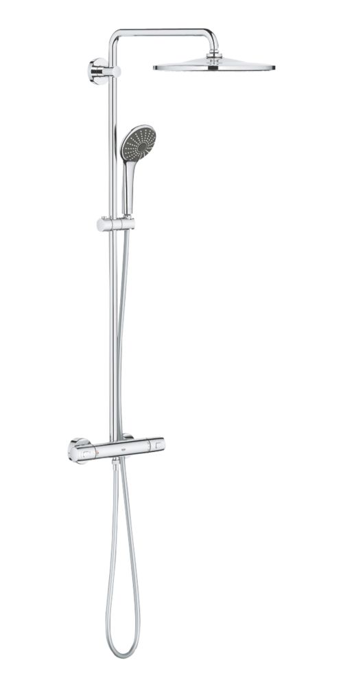 Image of Grohe Vitalio Joy 310 HP Rear-Fed Exposed Chrome Thermostatic Shower System 