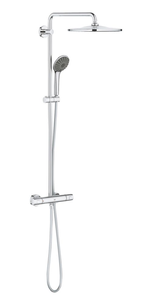 Image of Grohe Vitalio Joy 310 HP Rear-Fed Exposed Chrome Thermostatic Shower System 