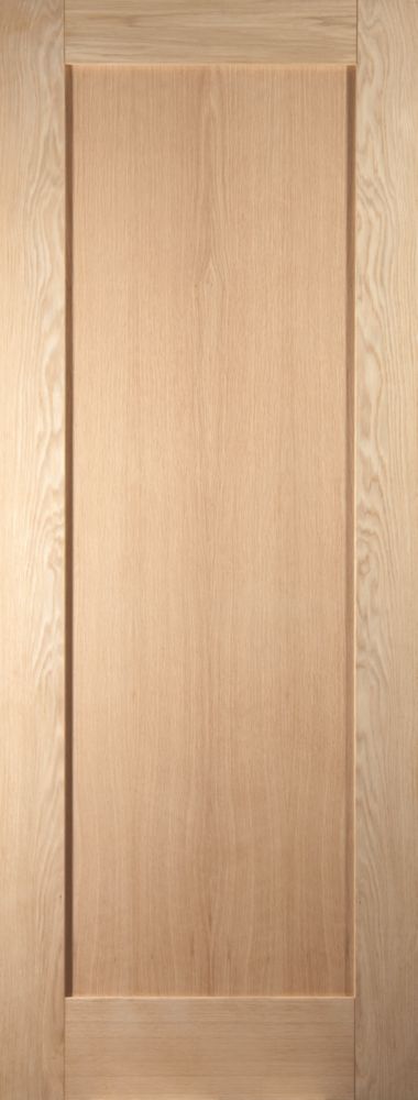 Image of Jeld-Wen Unfinished Oak Veneer Wooden 1-Panel Shaker Internal Door 1981mm x 762mm 