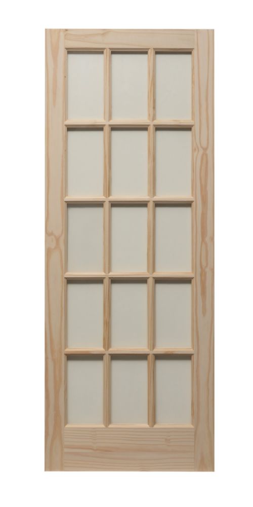 Image of Traditional Knotty 15-Clear Light Unfinished Pine Wooden Traditional Internal Door 1981mm x 762mm 