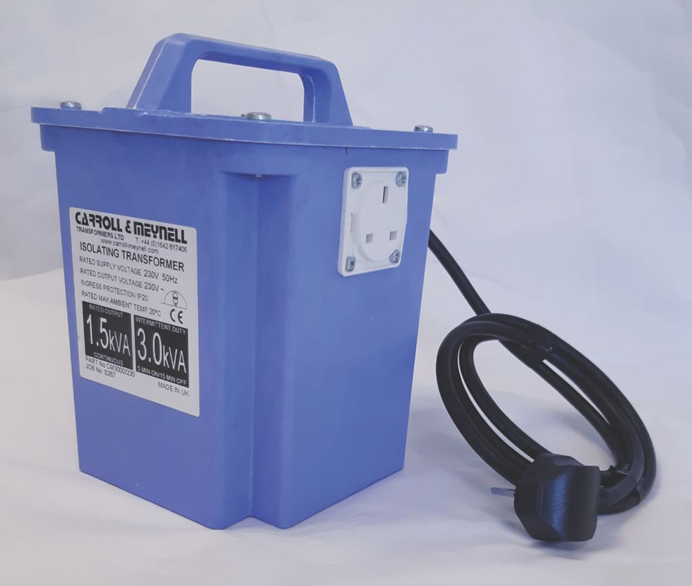 Image of Carroll & Meynell 3000VA Intermittent Isolation Transformer 230V/230V Blue 