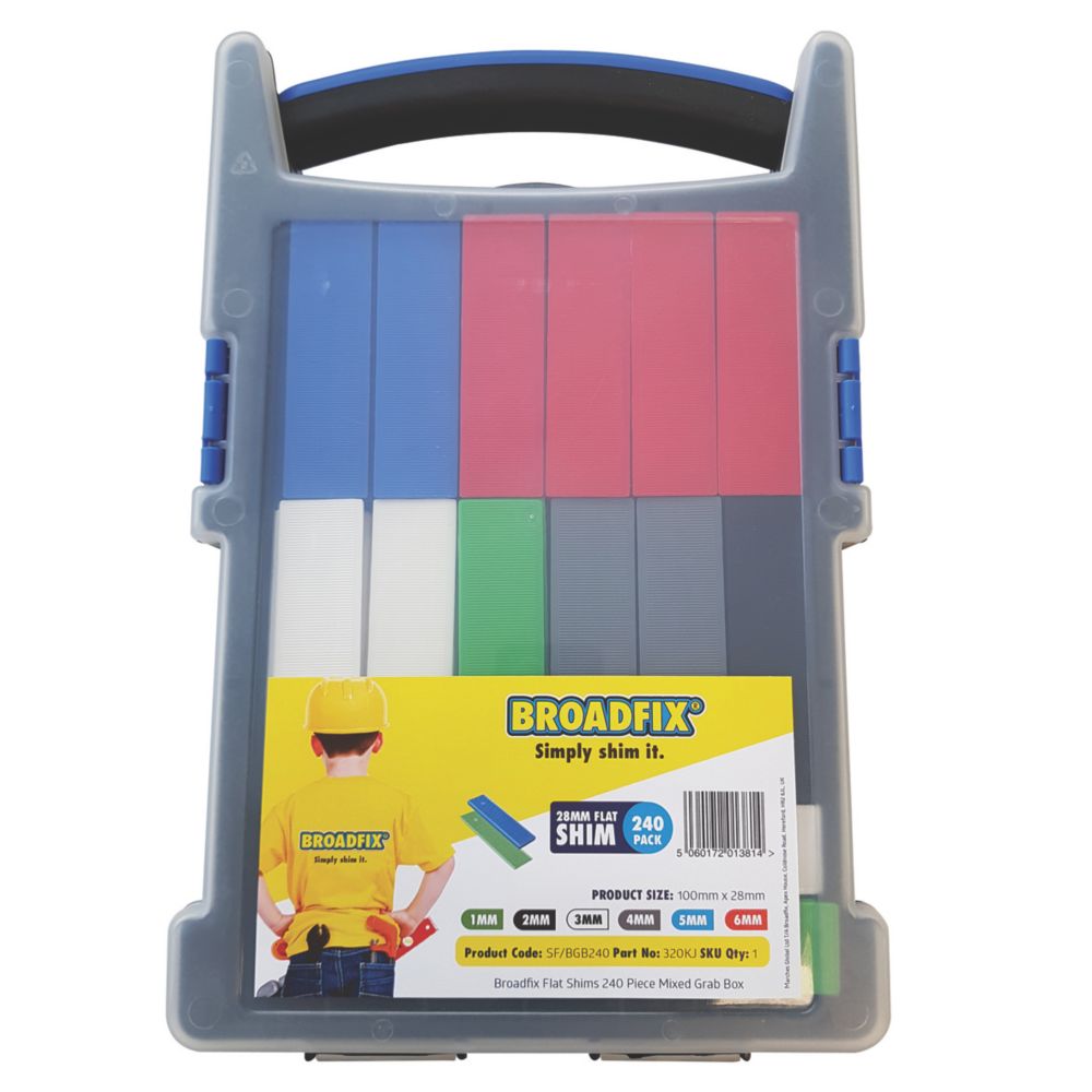 Image of Broadfix Plastic Flat Shims Assorted 240 Pcs 