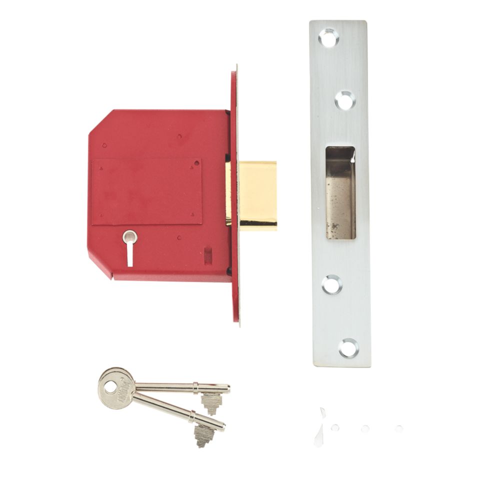 Image of Union Fire Rated Stainless Steel BS 5-Lever Mortice Deadlock 81mm Case - 57mm Backset 
