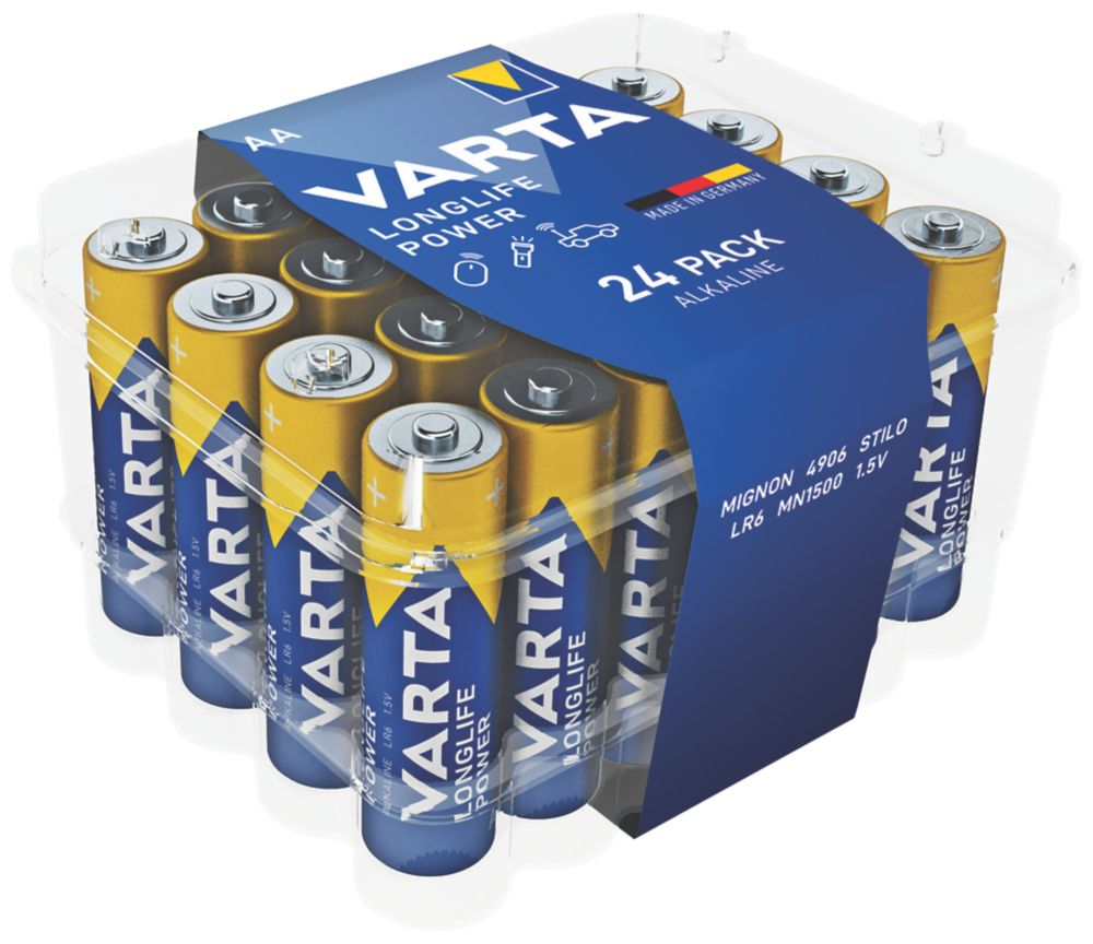 Image of Varta Longlife Power AA High Energy Batteries 24 Pack 