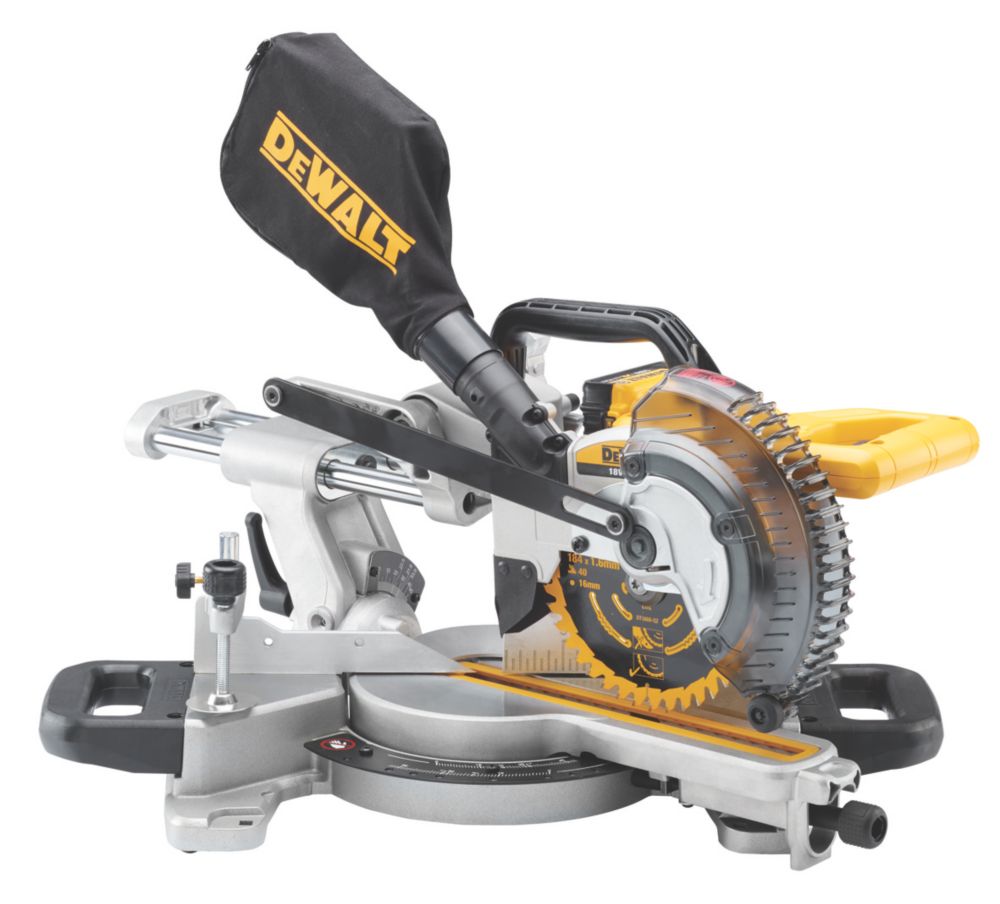 Image of DeWalt DCS365N-XJ 184mm 18V Li-Ion XR Cordless Single-Bevel Sliding Compound Mitre Saw - Bare 
