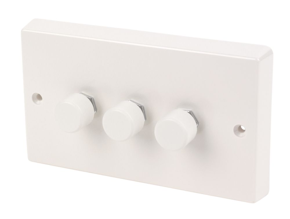 Image of Varilight V-Dim 3-Gang 2-Way Dimmer Switch White 