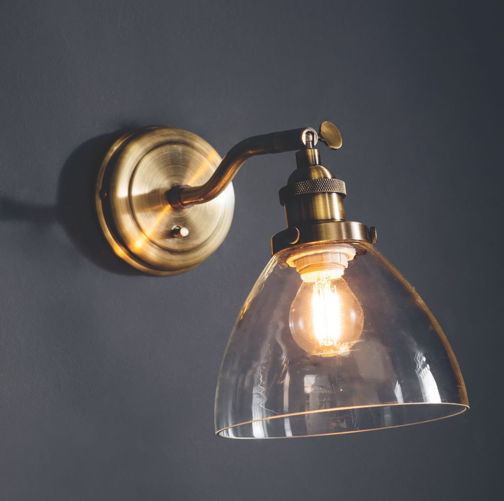 Image of Quay Design Karlson Adjustable Wall Light Antique Brass 