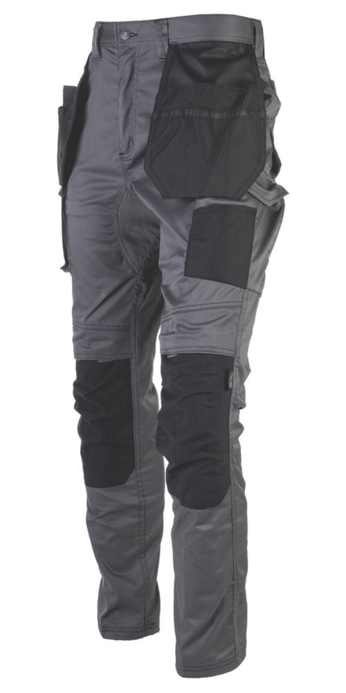 Image of CAT Essentials Stretch Knee Pocket Trousers Grey 38" W 32" L 