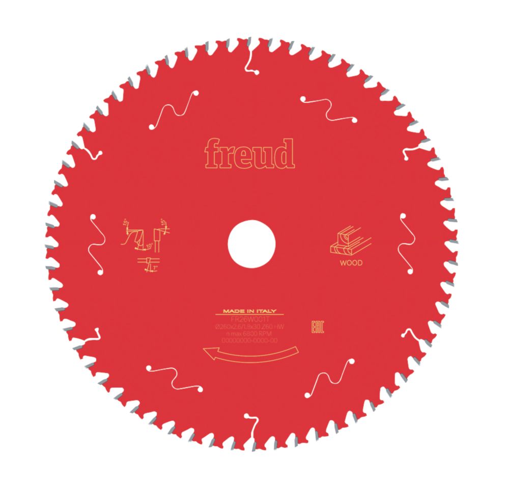 Image of Freud Wood Table Saw Blade 260mm x 30mm 60T 