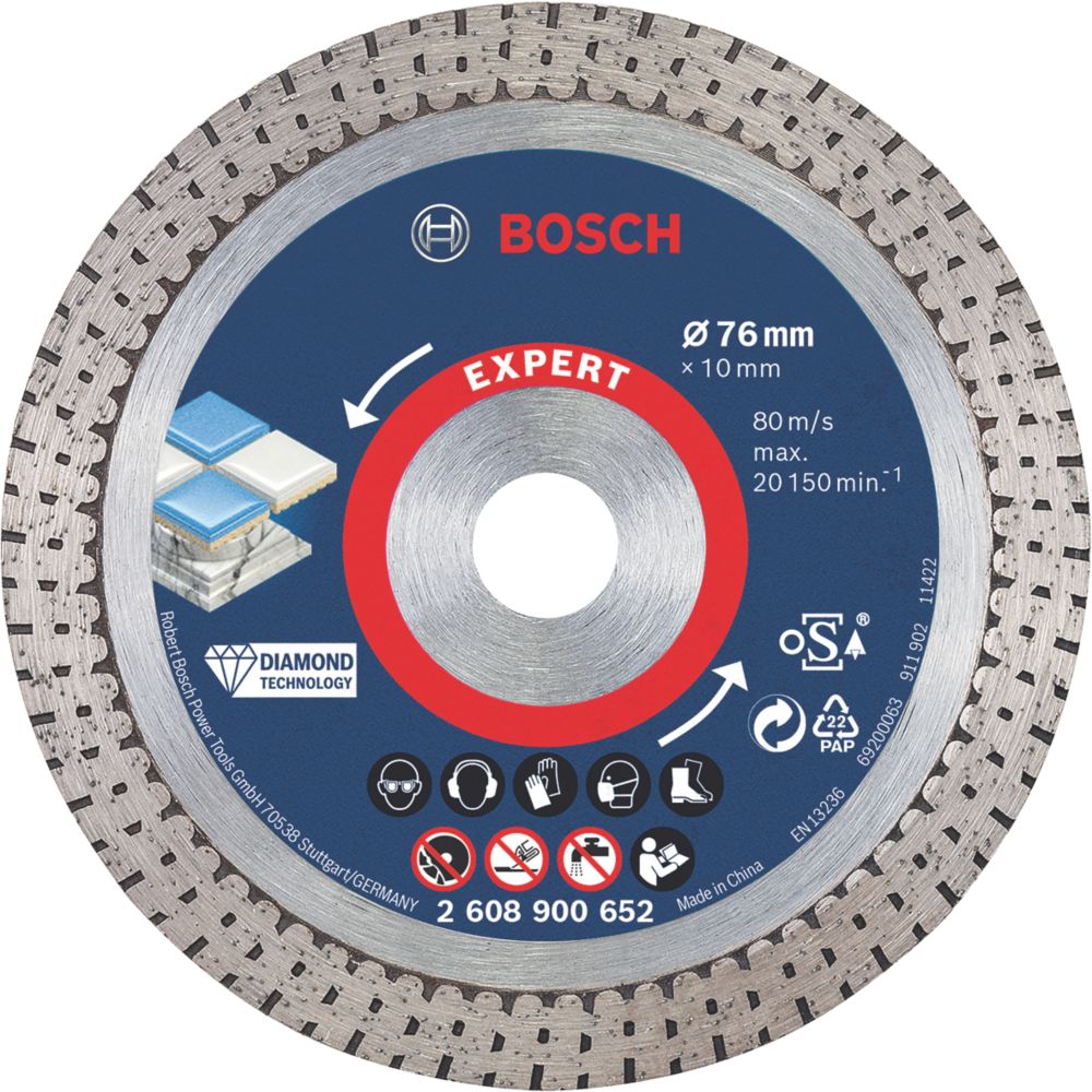 Image of Bosch Expert Masonry Diamond Cutting Disc 76mm x 10mm 
