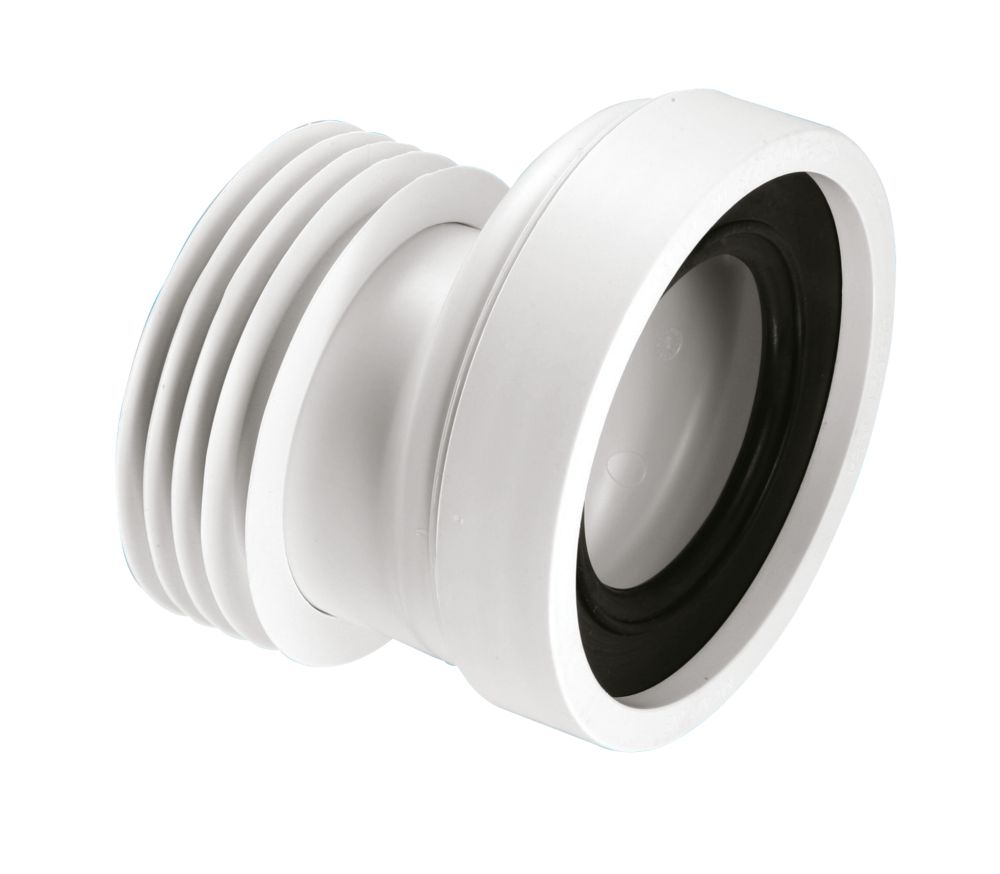 Image of McAlpine Rigid 20mm Offset WC Pan Connector White 120mm 
