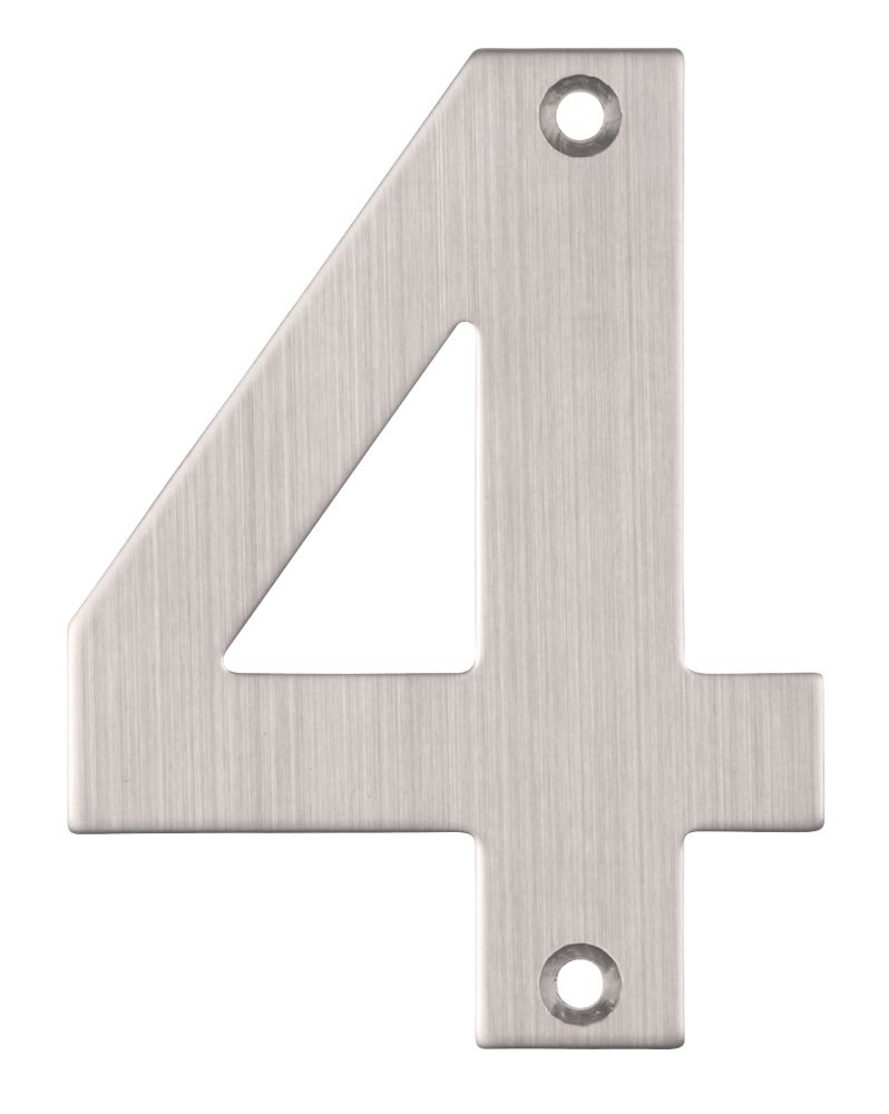 Image of Eclipse Door Numeral 4 Satin Stainless Steel 102mm 