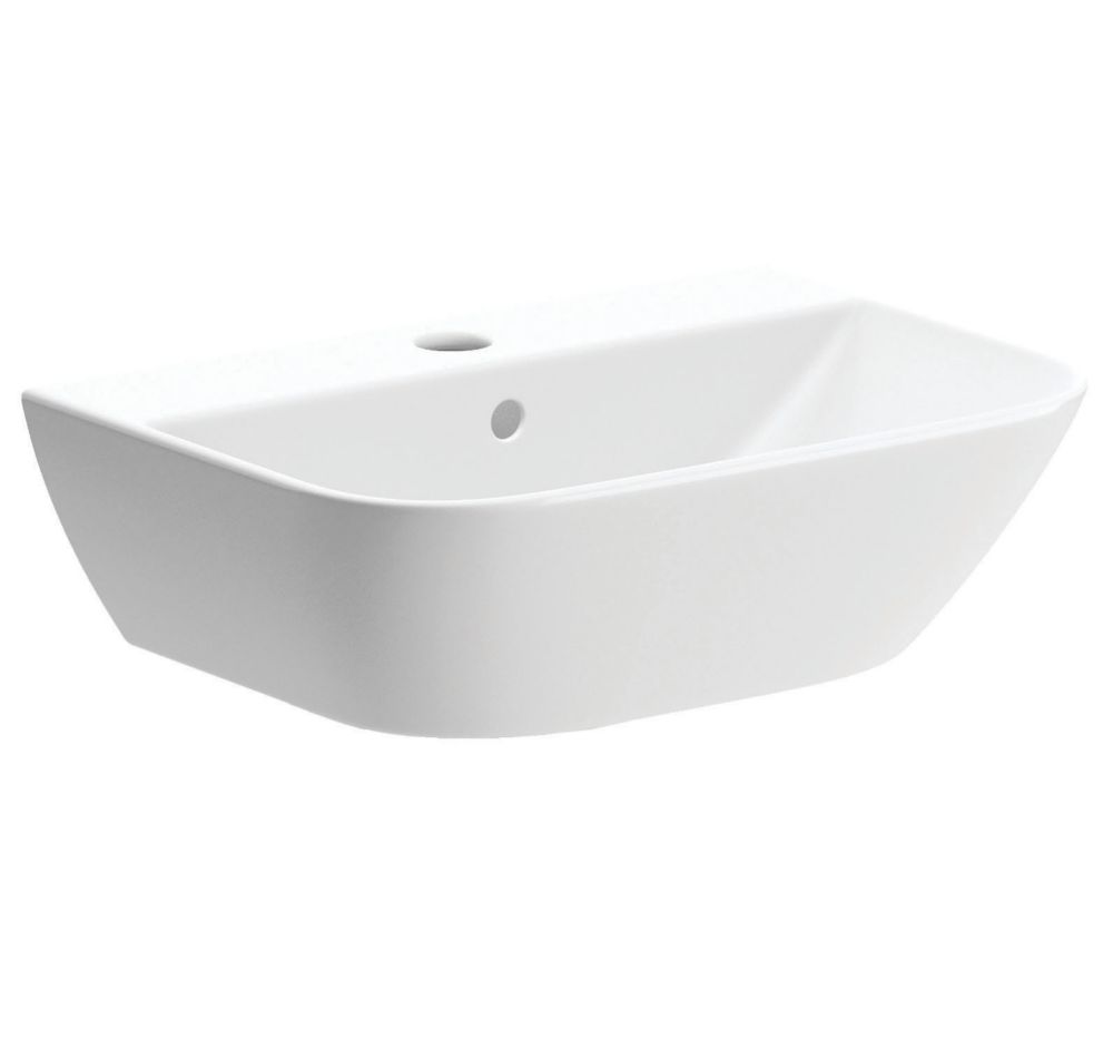 Image of Smooth Y Round Cloakroom Basin 1 Tap Hole 450mm 