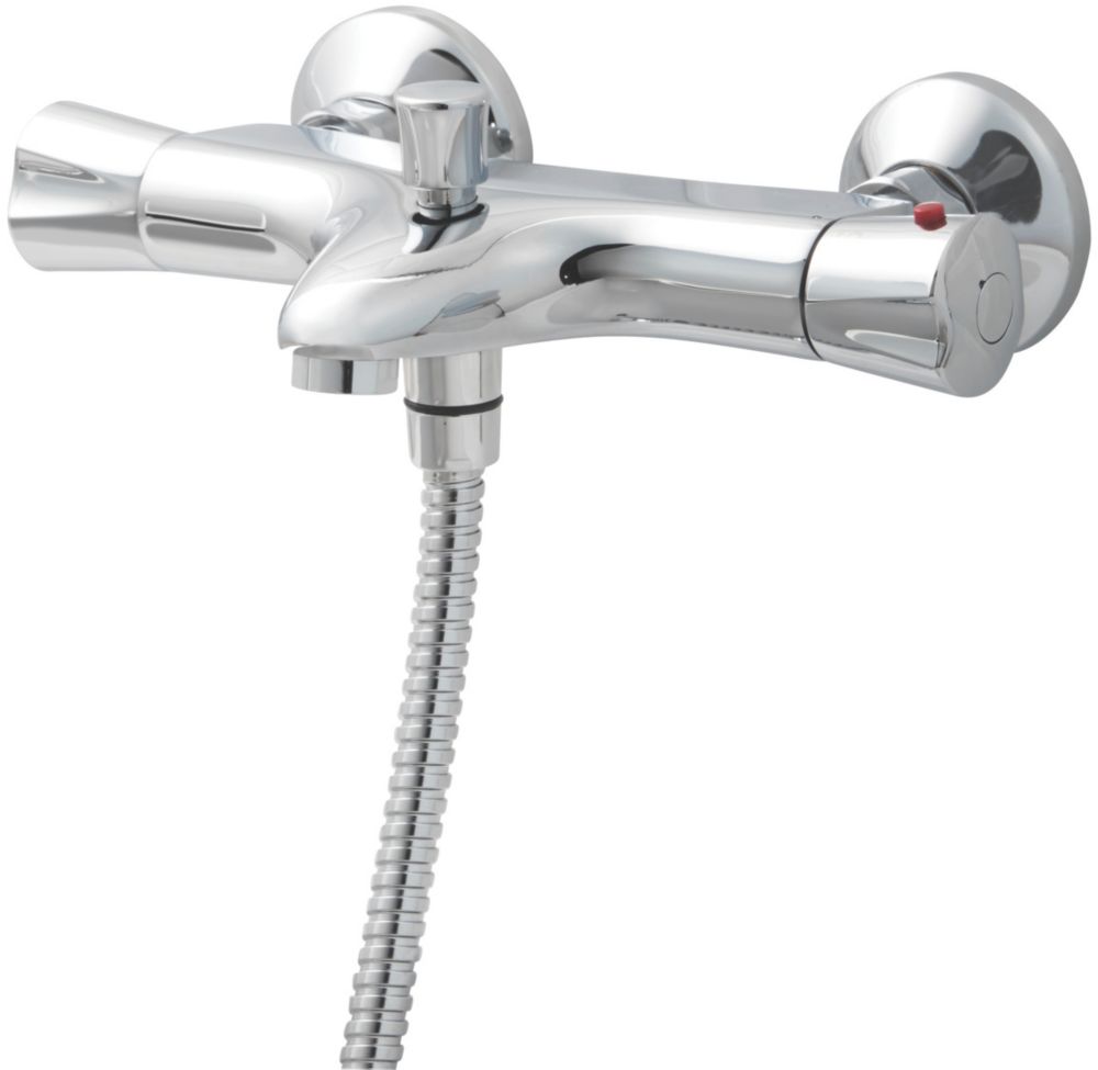 Image of Rize Wall-Mounted Thermostatic Bath/Shower Mixer Chrome 