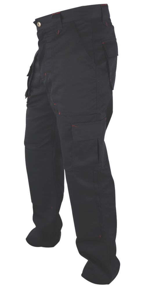 Image of Lee Cooper LCPNT206 Classic Kneepad Trousers Black 34" W 31" L 