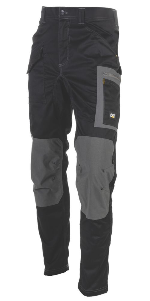 Image of CAT Essentials Stretch Cargo Trousers Black 36" W 32" L 