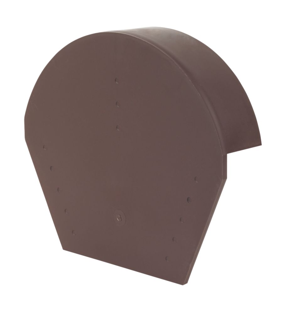Image of Glidevale Brown Universal Dry Verge Half Round Ridge Caps 2 Pack 