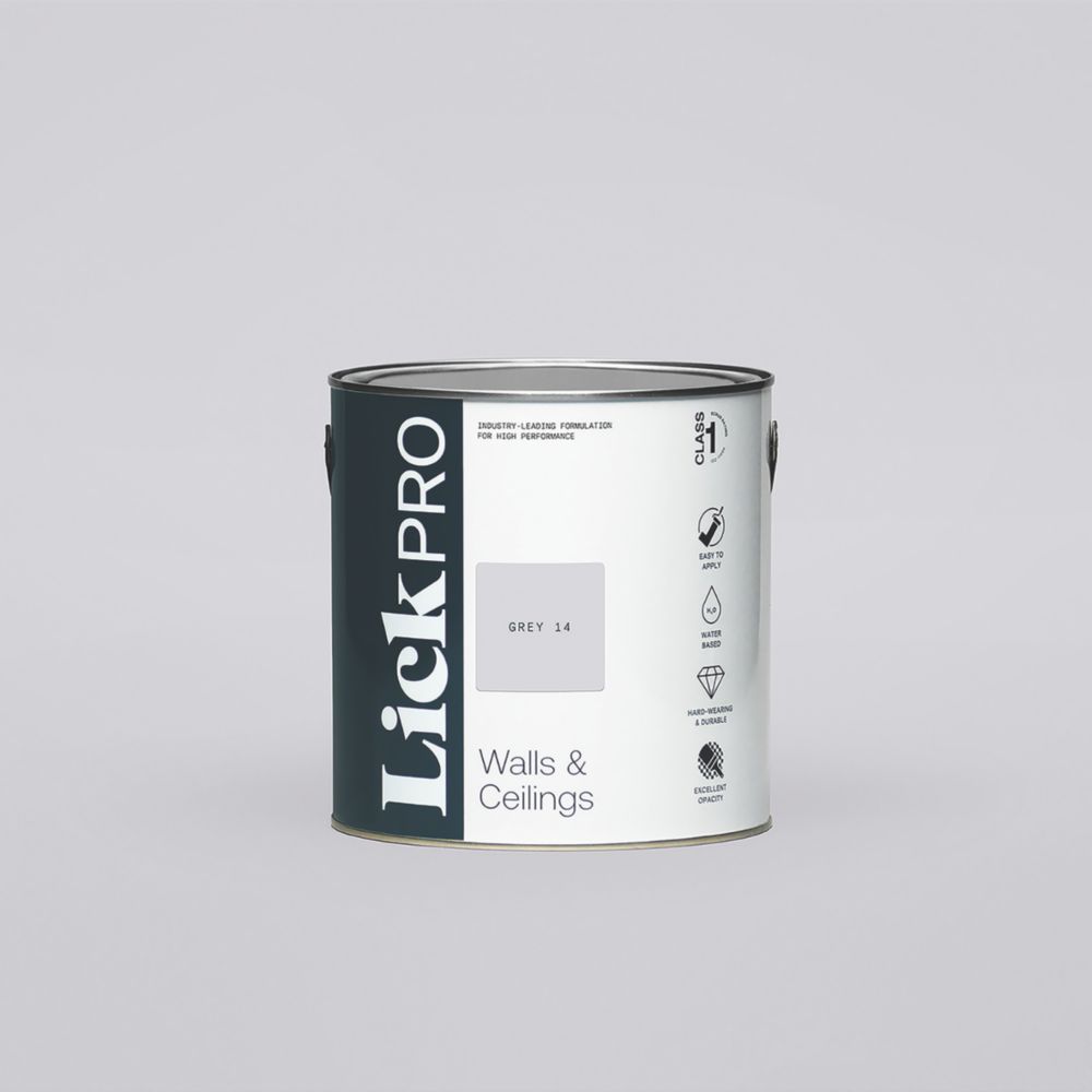 Image of LickPro Matt Grey 14 Emulsion Paint 2.5Ltr 