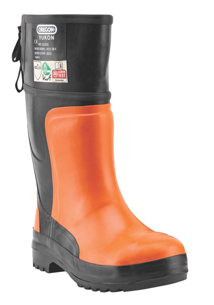 Image of Oregon Yukon Safety Chainsaw Wellies Orange / Black Size 7.5 